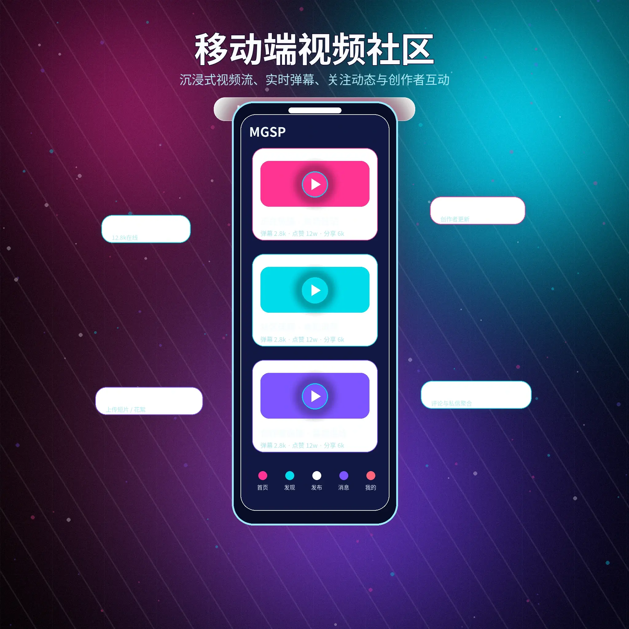 蘑菇视频APP移动端内容展示